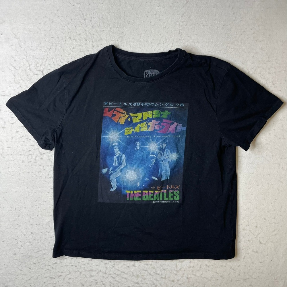 The Beatles Graphic T-Shirt Womens L Japanese Lady‎ Madonna Inner Light Band Tee